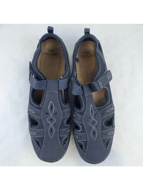 Earth Origins Eliah Fisherman Sandals Womens Size 10M Navy Blue Marine Closed - Picture 14 of 14